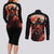 Oni Demon Couples Matching Long Sleeve Bodycon Dress and Long Sleeve Button Shirt Japan Art Style