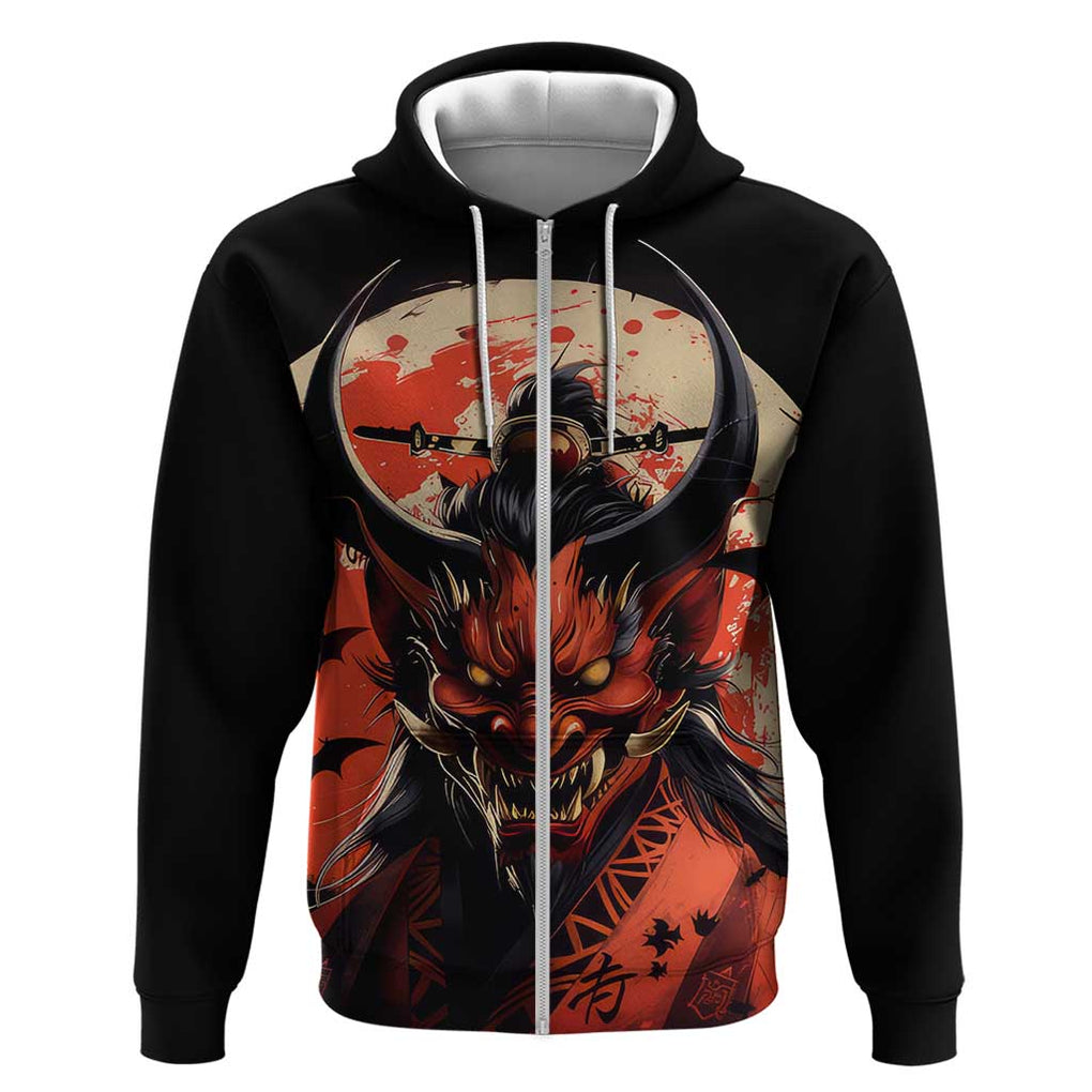 Oni Demon Zip Hoodie Japan Art Style