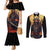 Samurai Halloween Couples Matching Mermaid Dress and Long Sleeve Button Shirt Japan Art Style