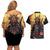 Samurai Halloween Couples Matching Off Shoulder Short Dress and Hawaiian Shirt Japan Art Style