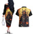 Samurai Halloween Couples Matching Off The Shoulder Long Sleeve Dress and Hawaiian Shirt Japan Art Style