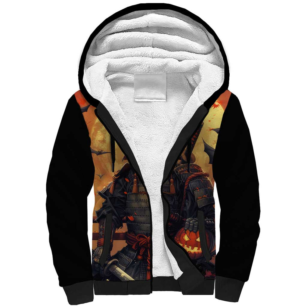 Samurai Halloween Sherpa Hoodie Japan Art Style