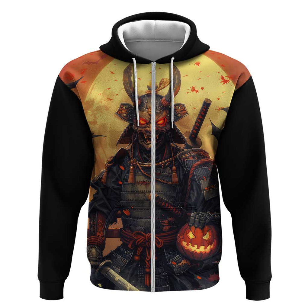 Samurai Halloween Zip Hoodie Japan Art Style