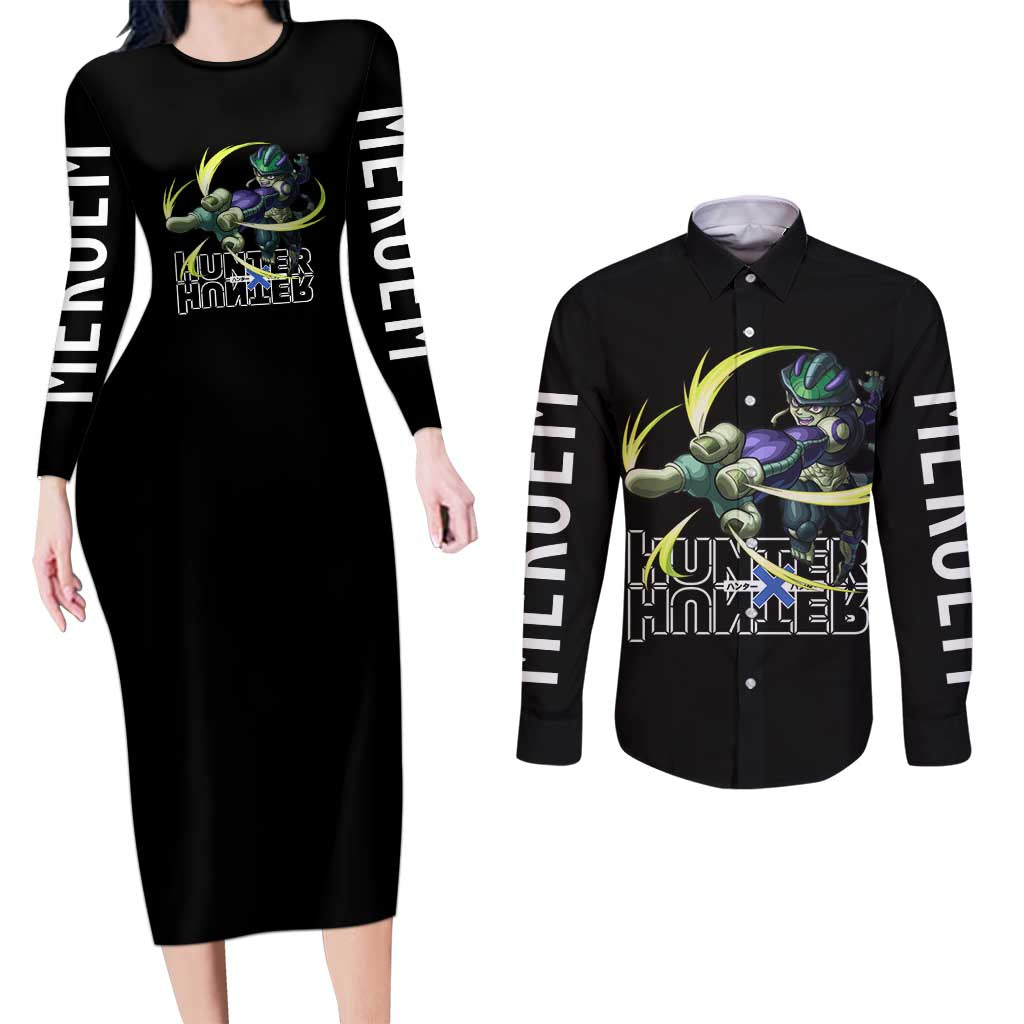 Meruem - Hunter X Hunter Couples Matching Long Sleeve Bodycon Dress and Long Sleeve Button Shirt Japan Anime Style TS04