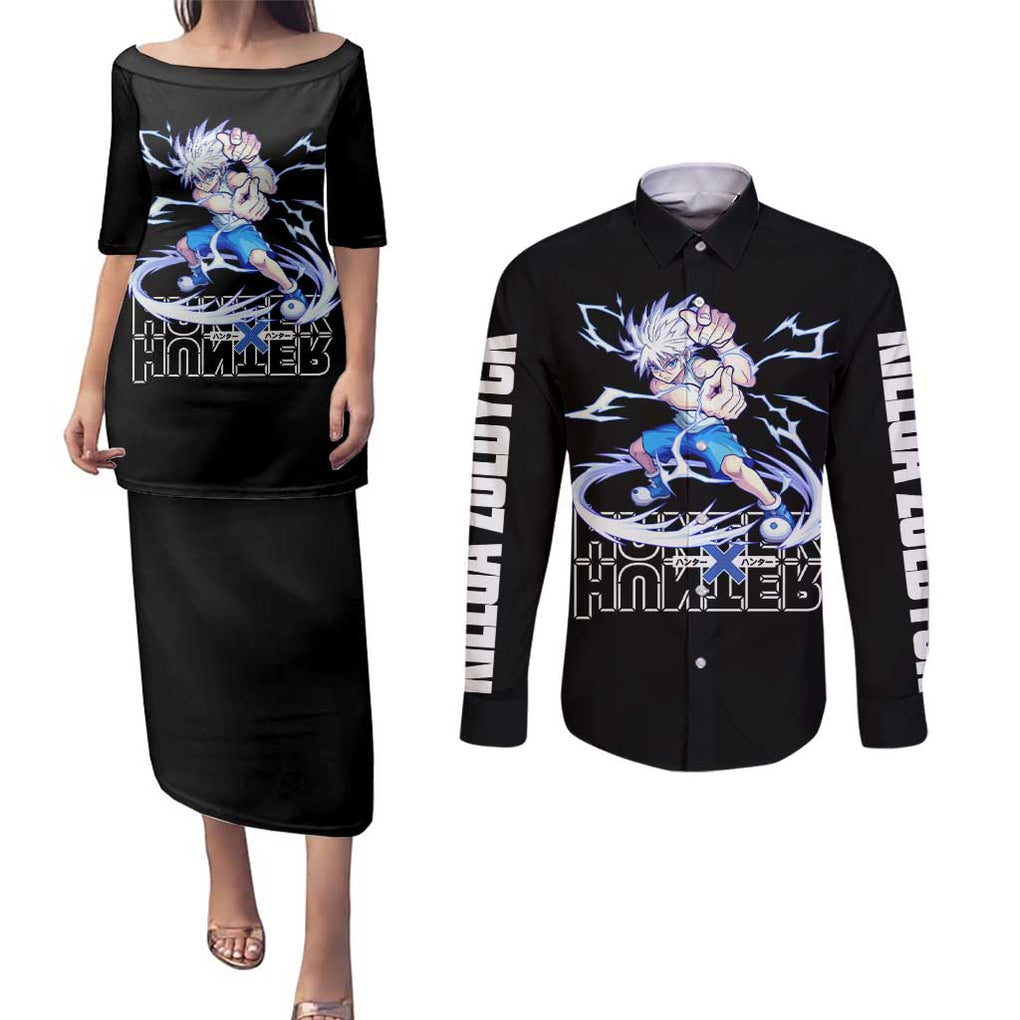 Killua Zoldyck  Hunter X Hunter Couples Matching Puletasi and Long Sleeve Button Shirt Japan Art Style