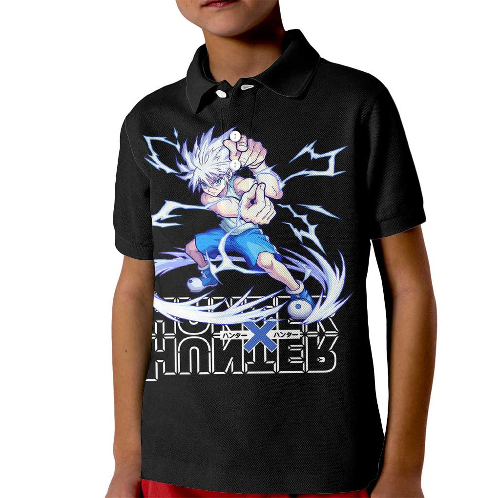 Killua Zoldyck  Hunter X Hunter Kid Polo Shirt Japan Art Style