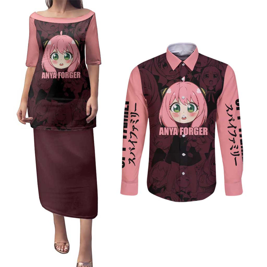 Anya - Spy x Family Couples Matching Puletasi and Long Sleeve Button Shirt Anime Style