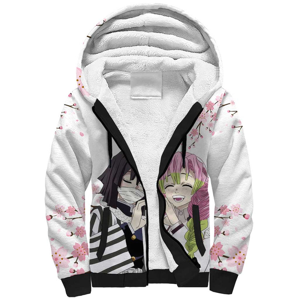 Mutsuri And Obanai - Demon Slayer Sherpa Hoodie Anime Style