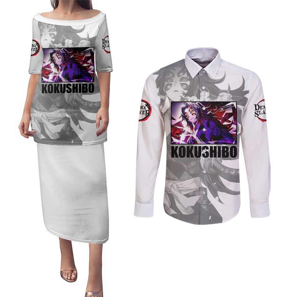 Kokushibo - Kimesu No Yaiba Couples Matching Puletasi and Long Sleeve Button Shirt Japan Anime Style TS04