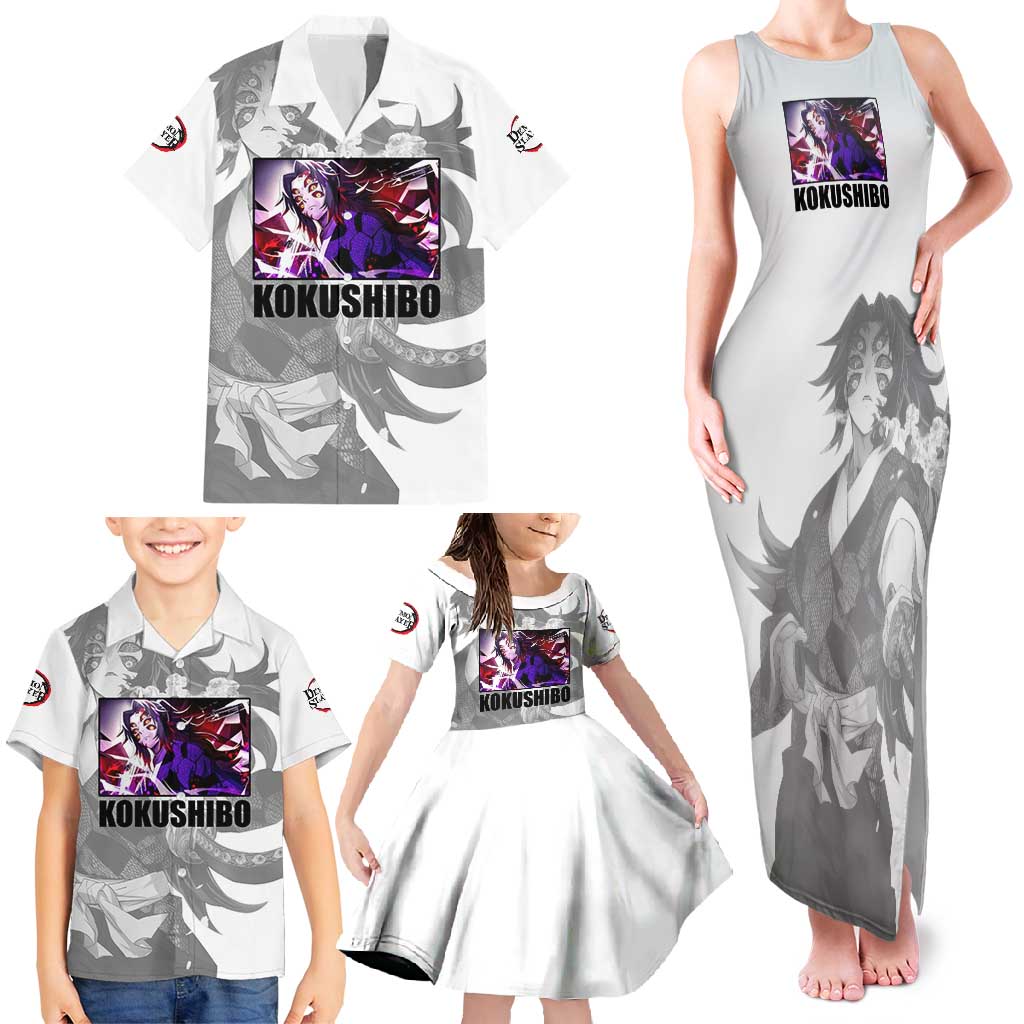 Kokushibo - Kimesu No Yaiba Family Matching Tank Maxi Dress and Hawaiian Shirt Japan Anime Style TS04