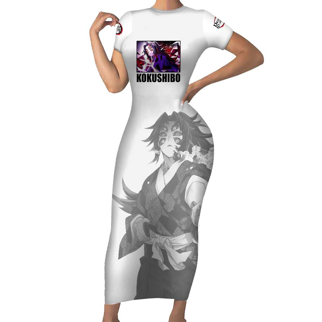 Kokushibo - Kimesu No Yaiba Short Sleeve Bodycon Dress Japan Anime Style TS04