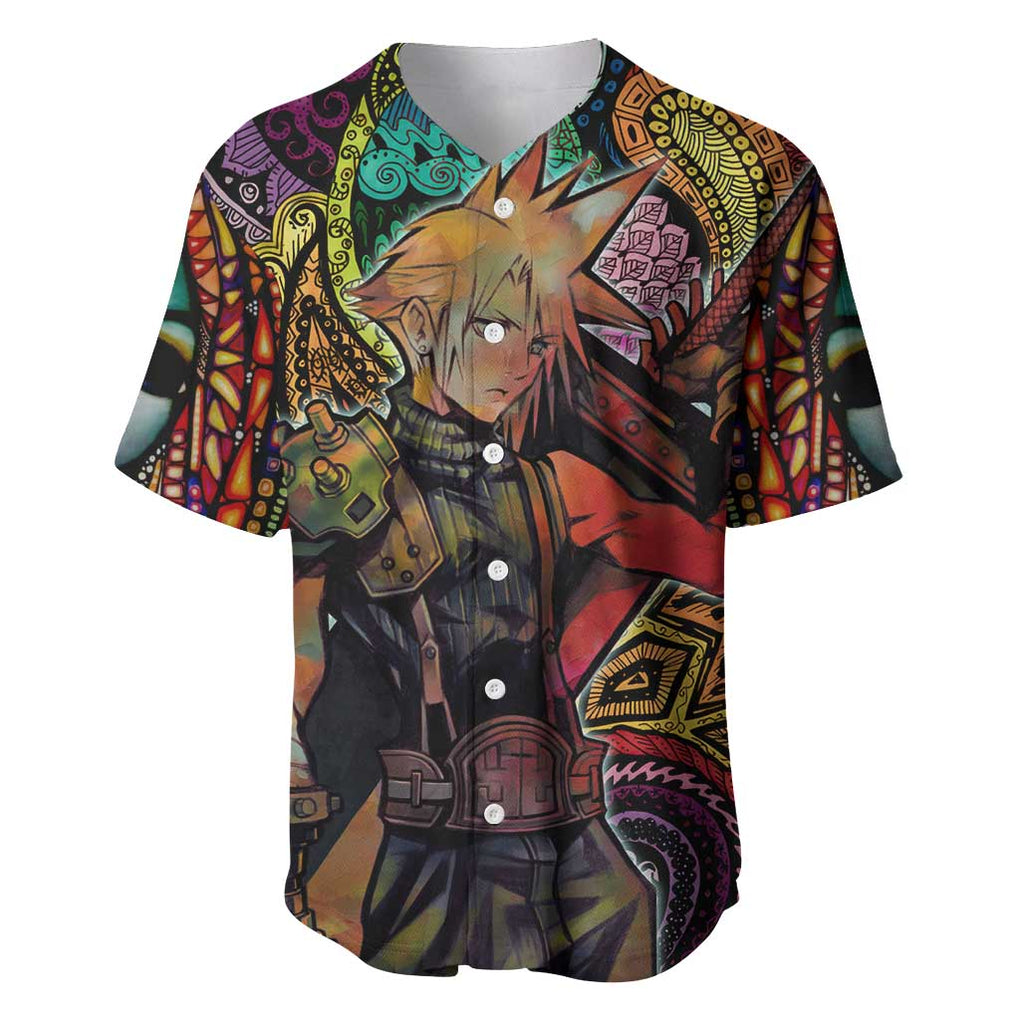 Trippy Cloud Strife Final Fantasy 7 Baseball Jersey Trippy Style