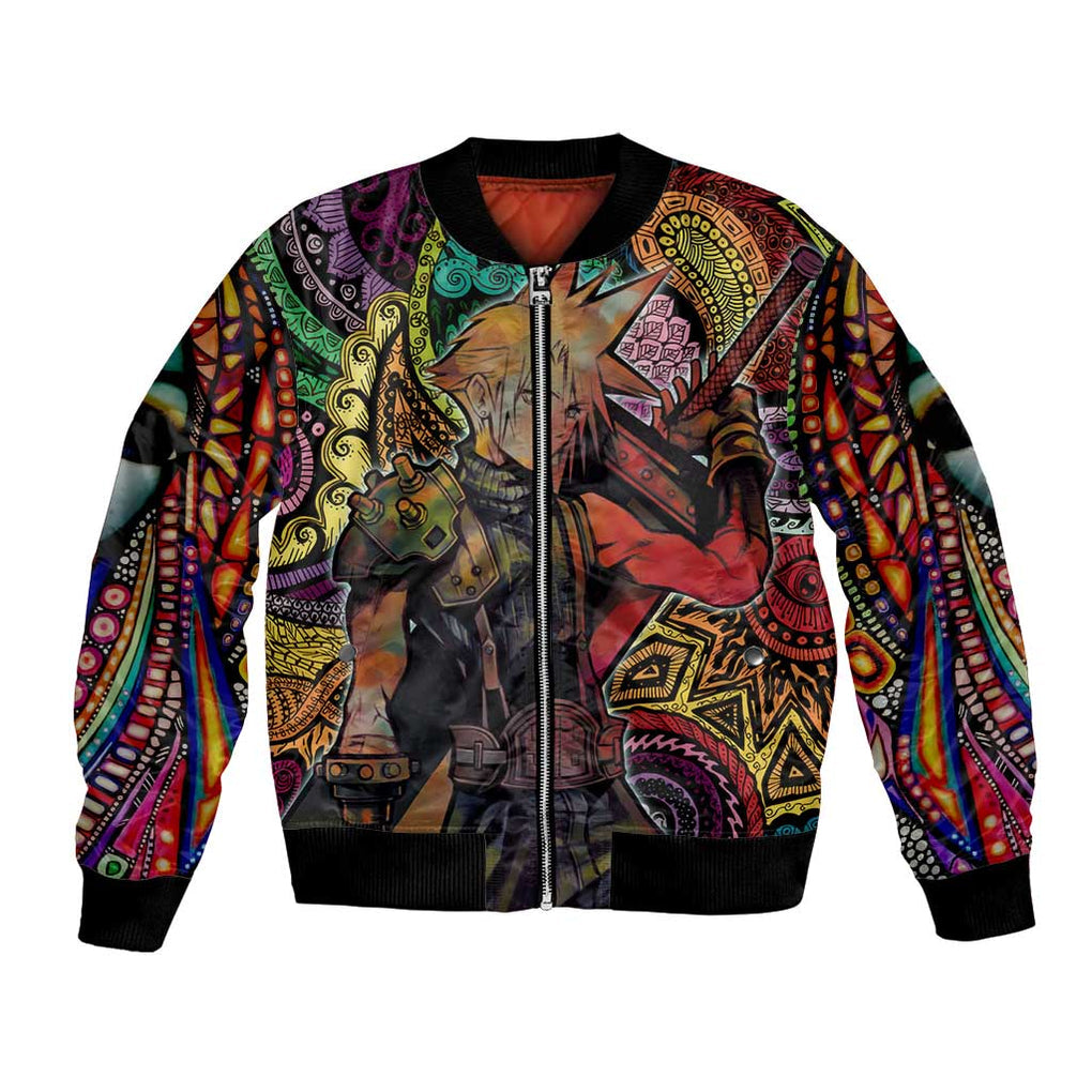 Trippy Cloud Strife Final Fantasy 7 Bomber Jacket Trippy Style