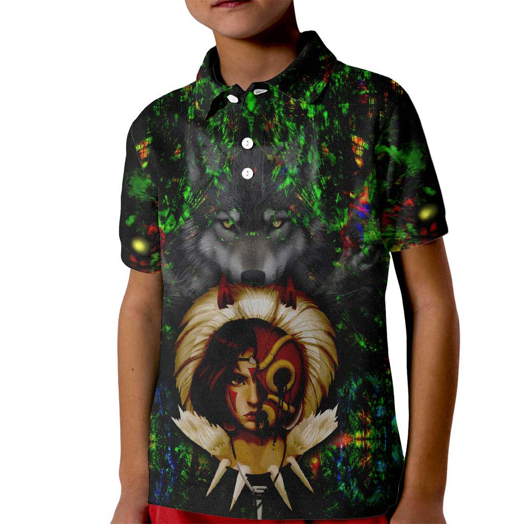 Trippy Princess Mononoke Studio Ghibli Kid Polo Shirt Trippy Style