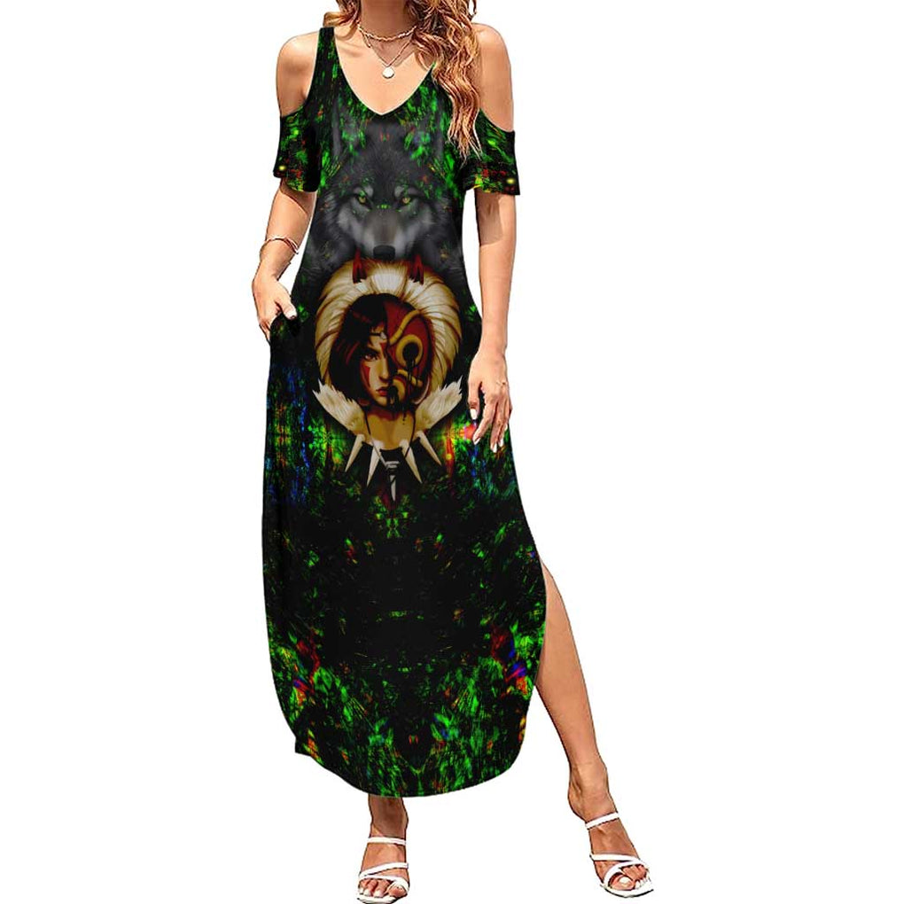 Trippy Princess Mononoke Studio Ghibli Summer Maxi Dress Trippy Style