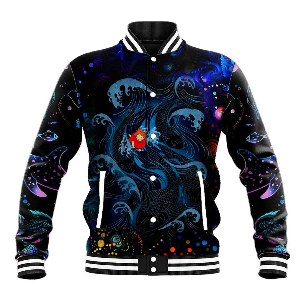 Sea Creatures Ponyo Studio Ghibli Baseball Jacket Trippy Style