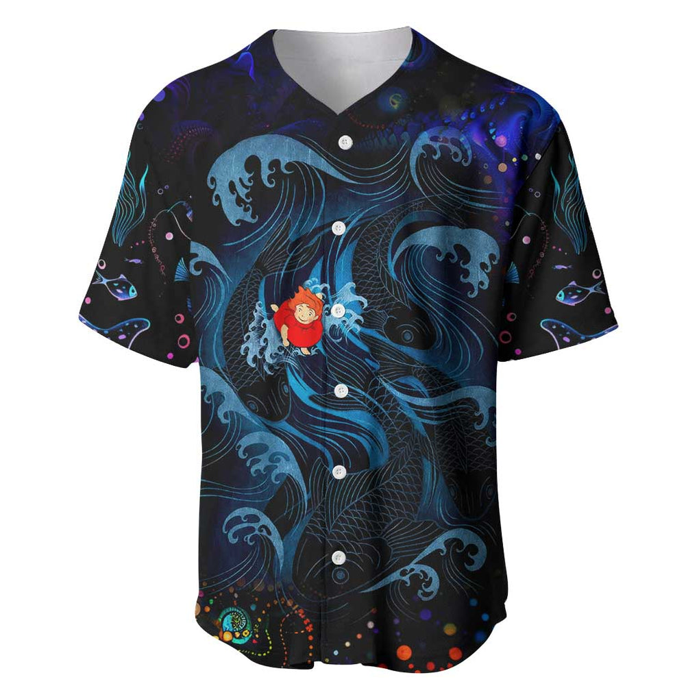 Sea Creatures Ponyo Studio Ghibli Baseball Jersey Trippy Style