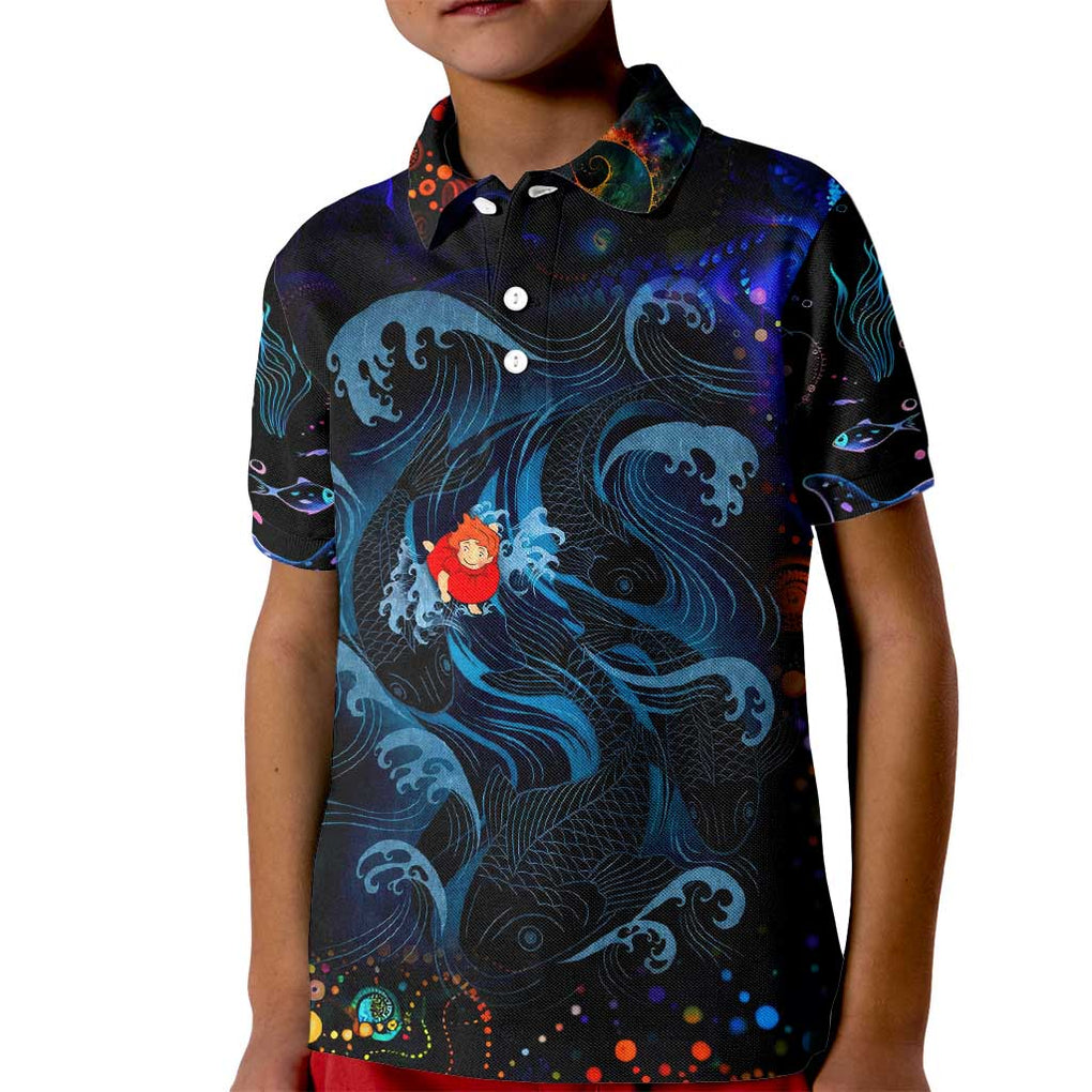 Sea Creatures Ponyo Studio Ghibli Kid Polo Shirt Trippy Style