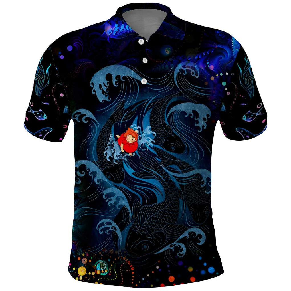 Sea Creatures Ponyo Studio Ghibli Polo Shirt Trippy Style