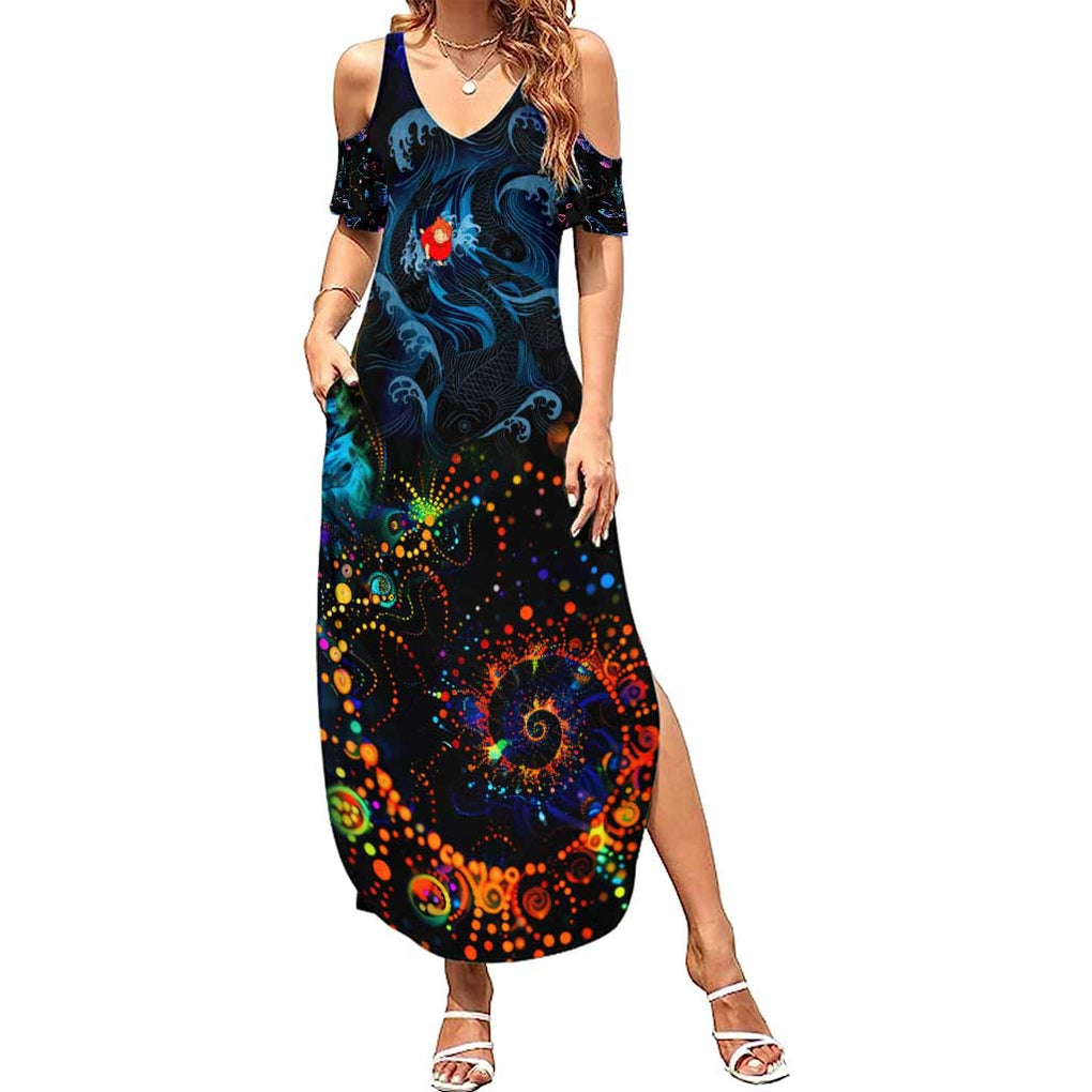 Sea Creatures Ponyo Studio Ghibli Summer Maxi Dress Trippy Style