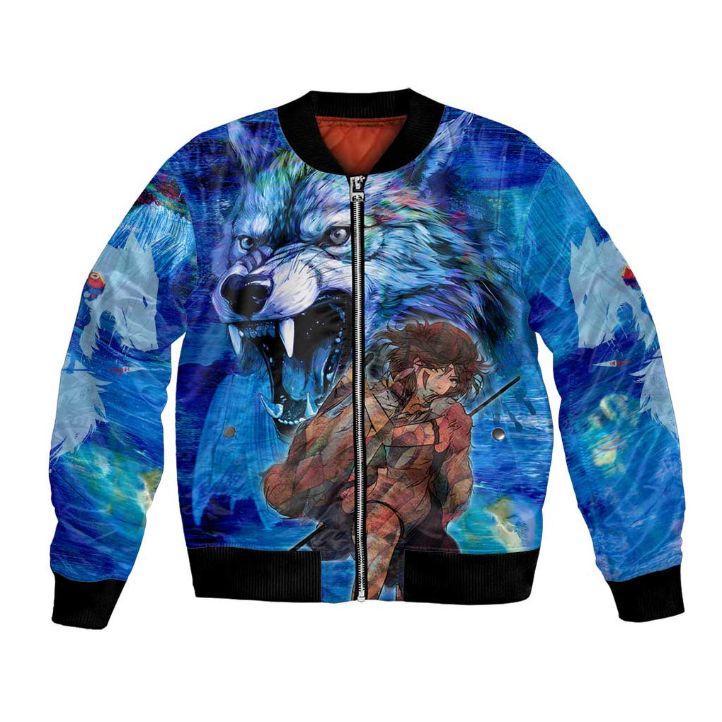 Raging Princess Mononoke Studio Ghibli Bomber Jacket Trippy Style