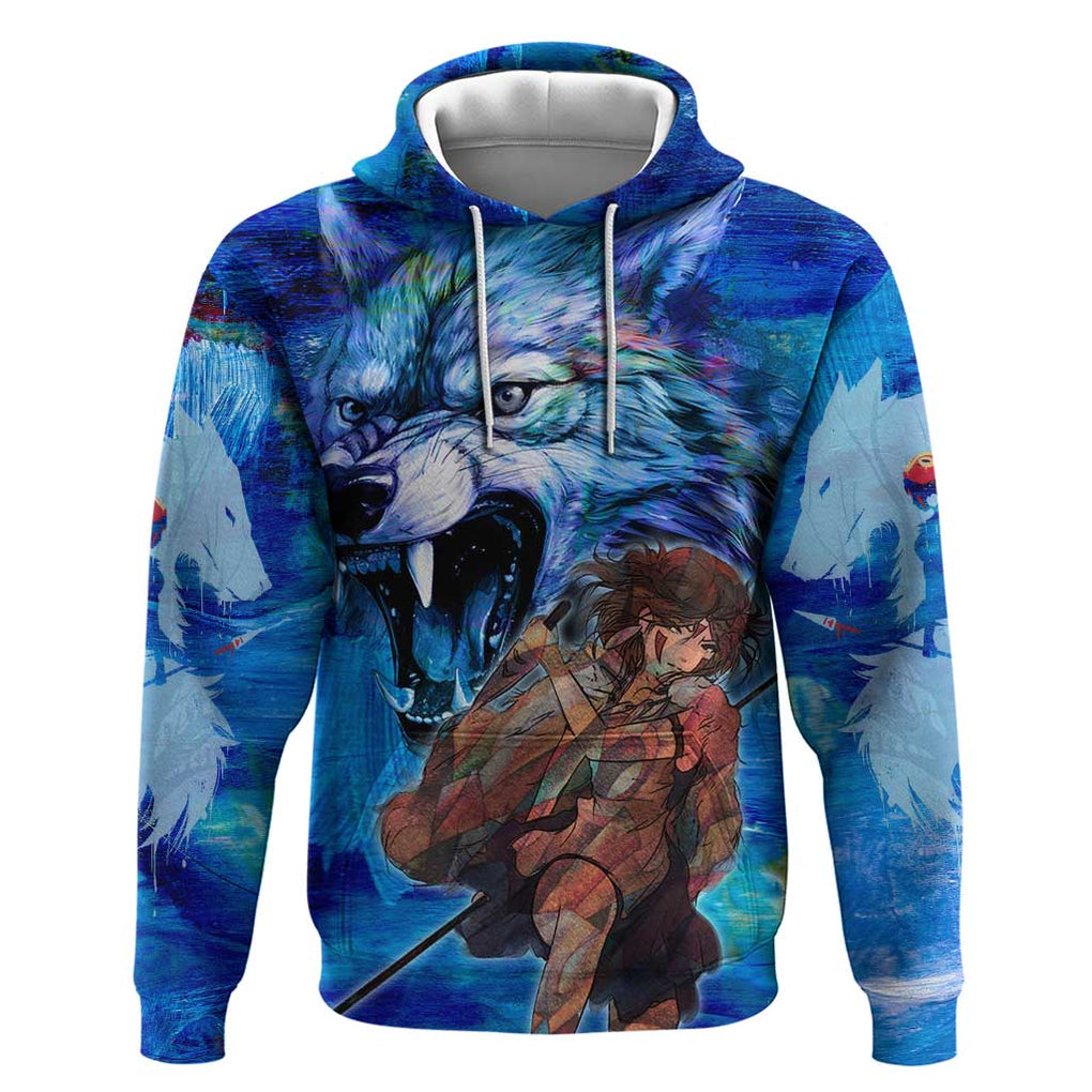 Raging Princess Mononoke Studio Ghibli Hoodie Trippy Style