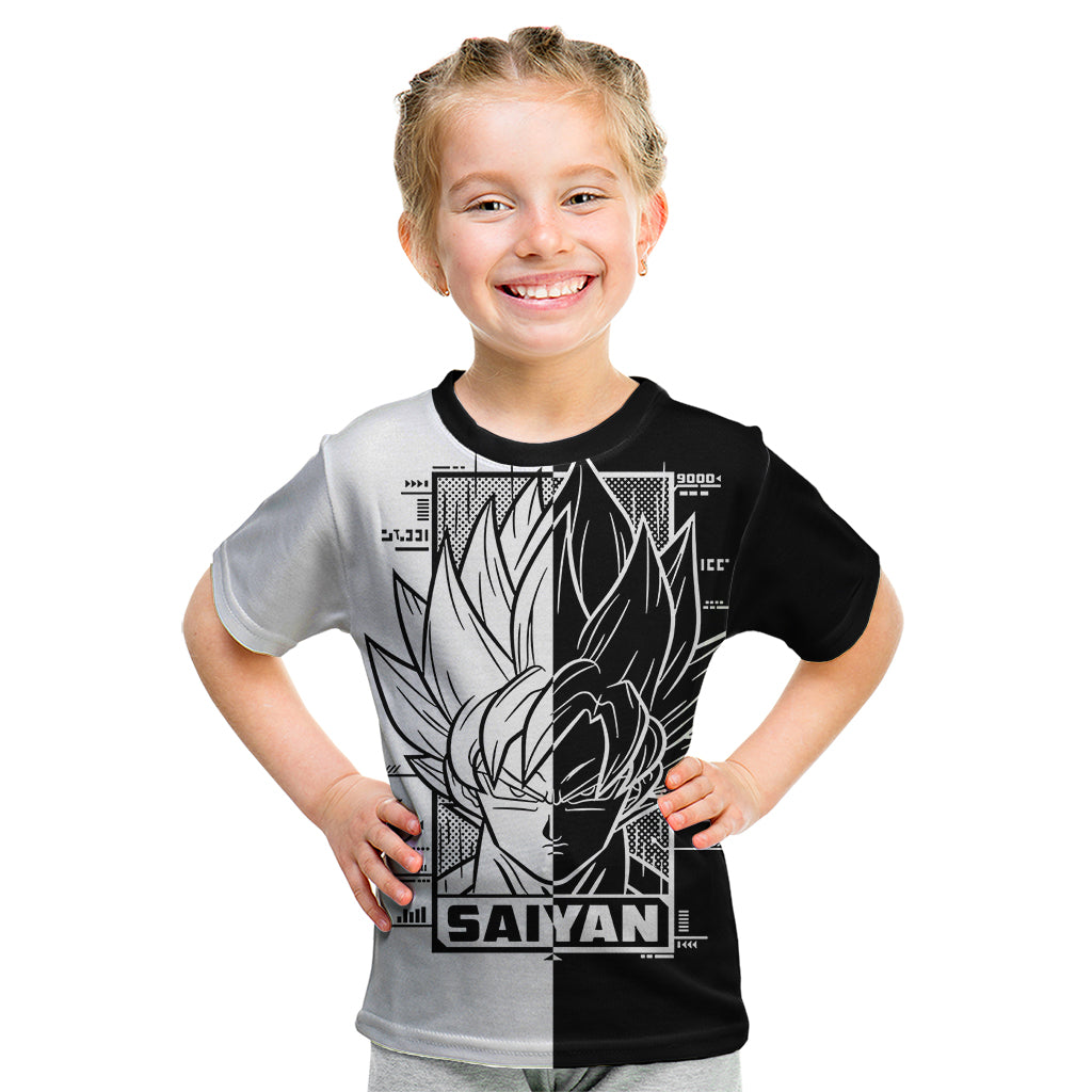 Goku Dragon Ball Black And White Abstract Kid T Shirt Anime Style