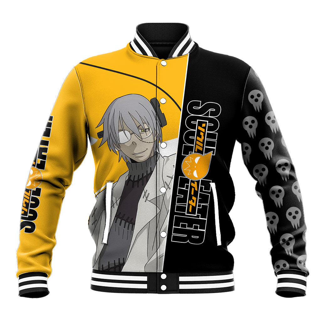 Stein Franken Soul Eater Baseball Jacket Anime Art Mix With Skull Pattern Style