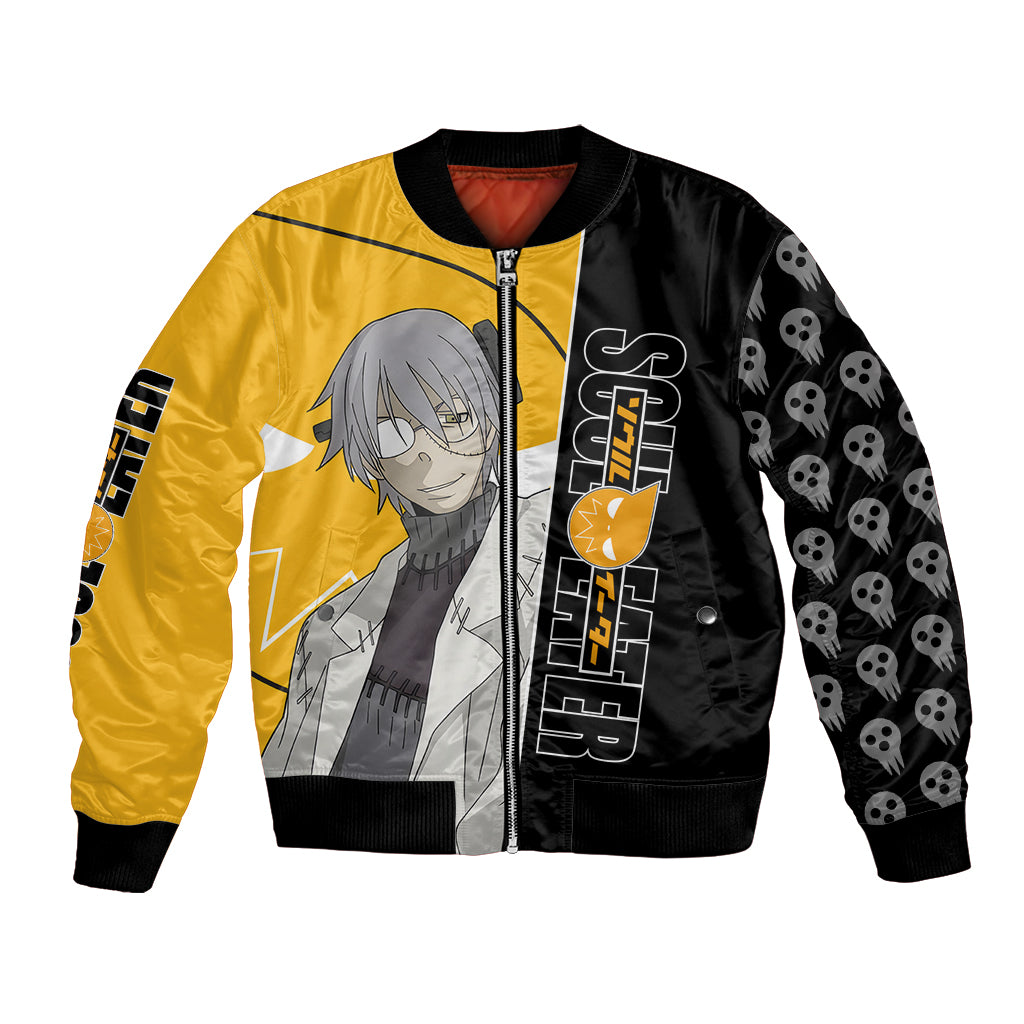 Stein Franken Soul Eater Bomber Jacket Anime Art Mix With Skull Pattern Style