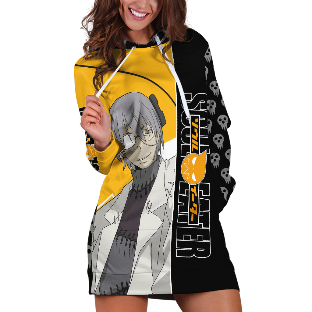 Stein Franken Soul Eater Hoodie Dress Anime Art Mix With Skull Pattern Style