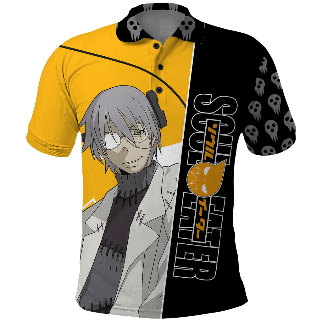 Stein Franken Soul Eater Polo Shirt Anime Art Mix With Skull Pattern Style