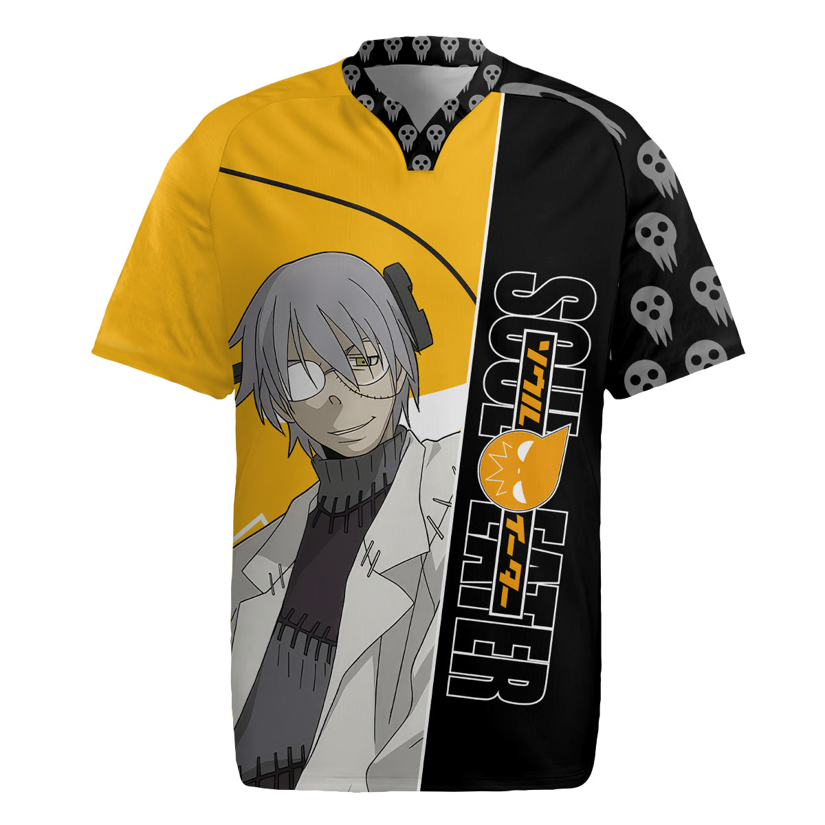 Stein Franken Soul Eater Rugby Jersey Anime Art Mix With Skull Pattern Style