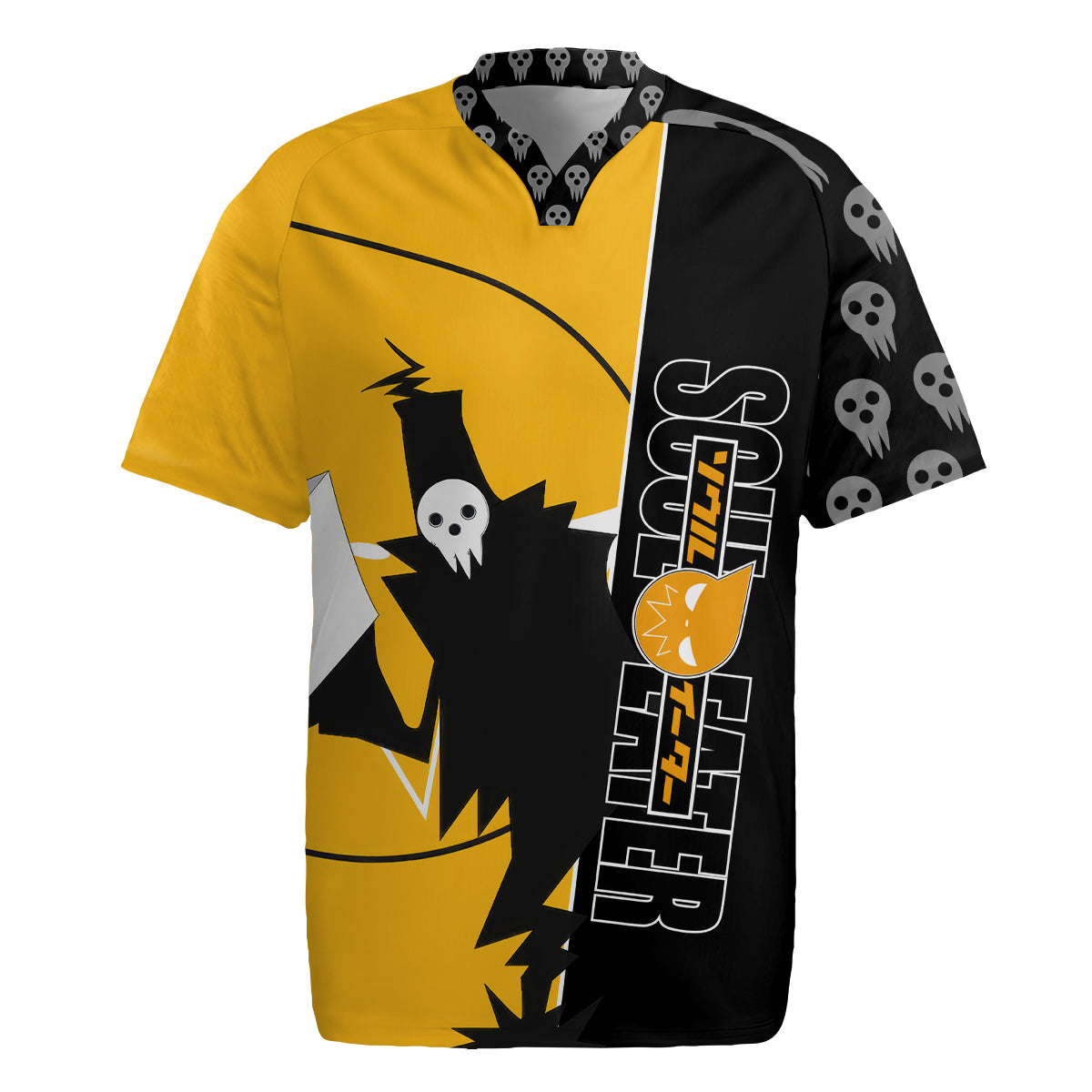 Shinigami Soul Eater Rugby Jersey Anime Art Mix With Skull Pattern Style