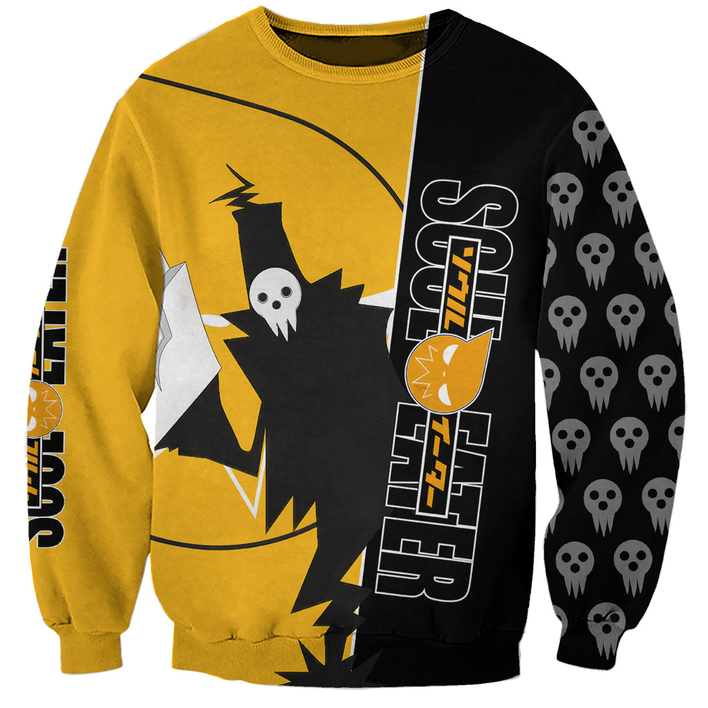 Shinigami Soul Eater Sweatshirt Anime Art Mix With Skull Pattern Style