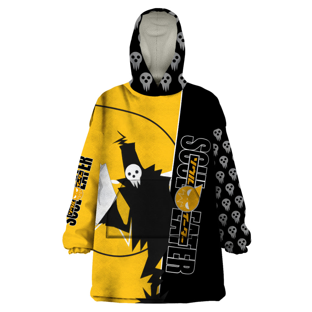 Shinigami Soul Eater Wearable Blanket Hoodie Anime Art Mix With Skull Pattern Style