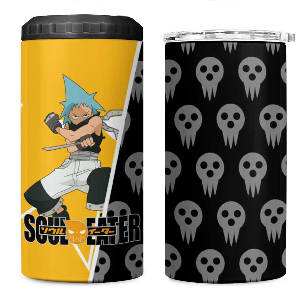 Black Star Soul Eater 4 in 1 Can Cooler Tumbler Anime Art Mix With Skull Pattern Style