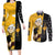 Evans Soul Eater Couples Matching Long Sleeve Bodycon Dress and Long Sleeve Button Shirt Anime Art Mix With Skull Pattern Style