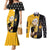 Evans Soul Eater Couples Matching Mermaid Dress and Long Sleeve Button Shirt Anime Art Mix With Skull Pattern Style