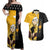 Evans Soul Eater Couples Matching Off Shoulder Maxi Dress and Hawaiian Shirt Anime Art Mix With Skull Pattern Style