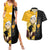 Evans Soul Eater Couples Matching Summer Maxi Dress and Hawaiian Shirt Anime Art Mix With Skull Pattern Style