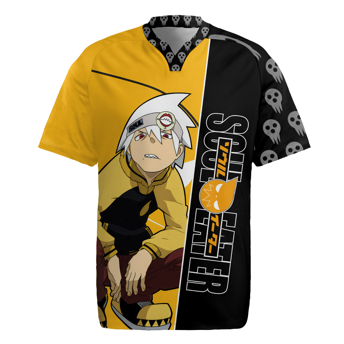 Evans Soul Eater Rugby Jersey Anime Art Mix With Skull Pattern Style