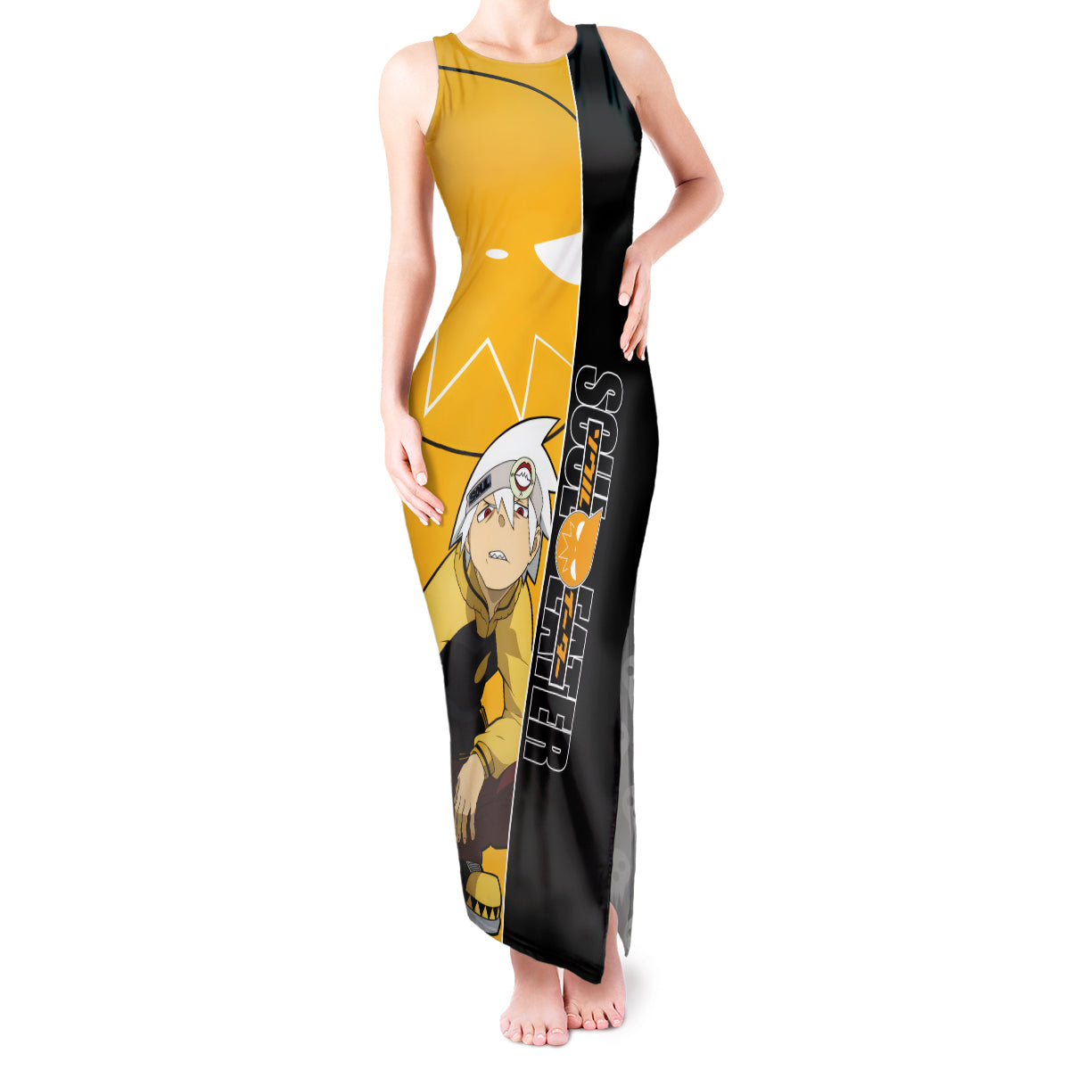 Evans Soul Eater Tank Maxi Dress Anime Art Mix With Skull Pattern Style