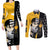 Death the Kid Soul Eater Couples Matching Long Sleeve Bodycon Dress and Long Sleeve Button Shirt Anime Art Mix With Skull Pattern Style