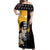 Death the Kid Soul Eater Off Shoulder Maxi Dress Anime Art Mix With Skull Pattern Style