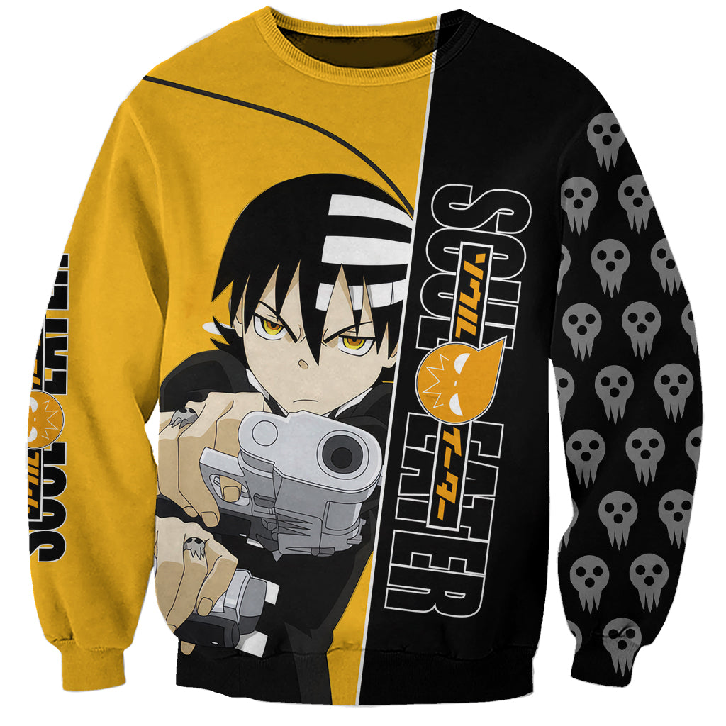 Death the Kid Soul Eater Sweatshirt Anime Art Mix With Skull Pattern Style