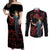 Bebop - Cowboy Bebop Couples Matching Off Shoulder Maxi Dress and Long Sleeve Button Shirt Anime Mix Manga Style