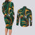 Trippy Green White Power Rangers Couples Matching Long Sleeve Bodycon Dress and Long Sleeve Button Shirt Anime Style