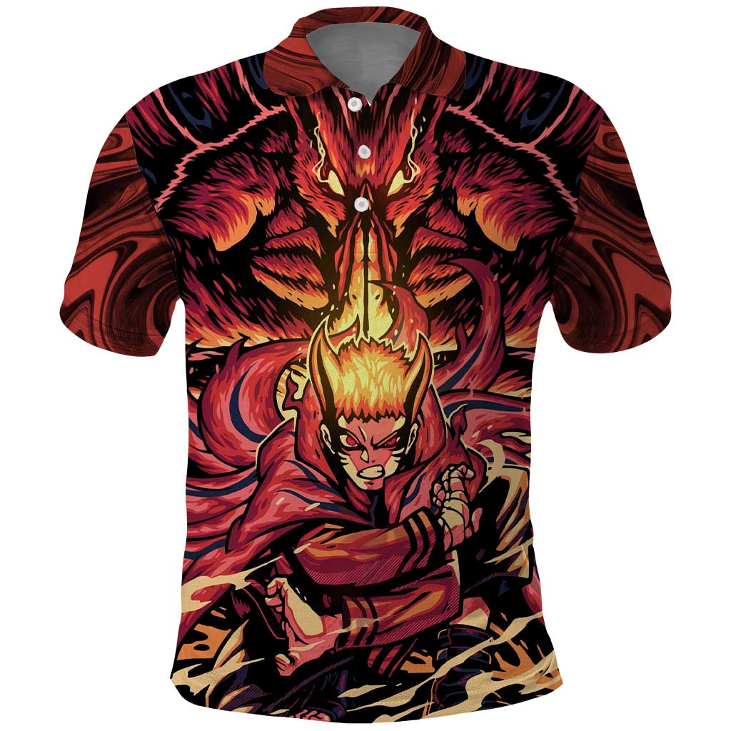 Trippy Naruto Baryon Mode Boruto Polo Shirt Anime Style