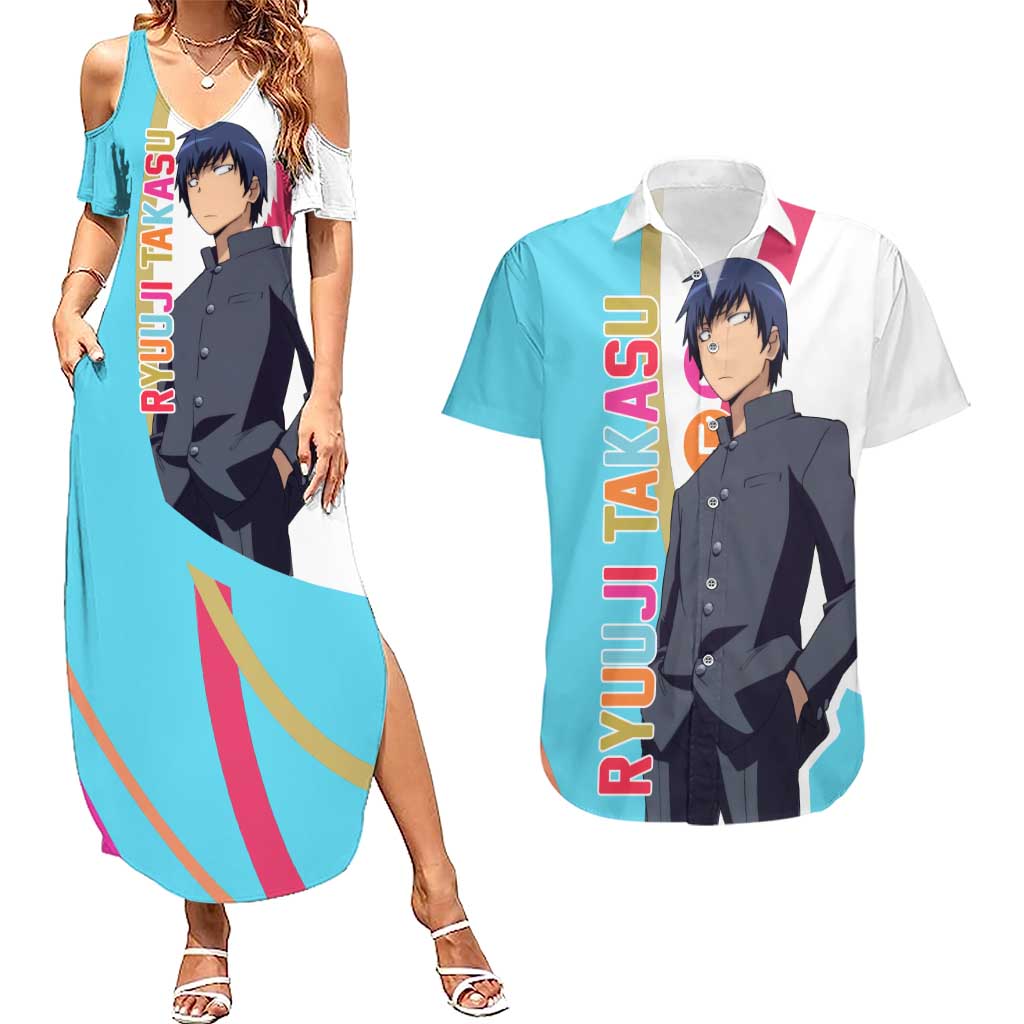 Ryuuji Takasu - Toradora Couples Matching Summer Maxi Dress and Hawaiian Shirt Anime Style