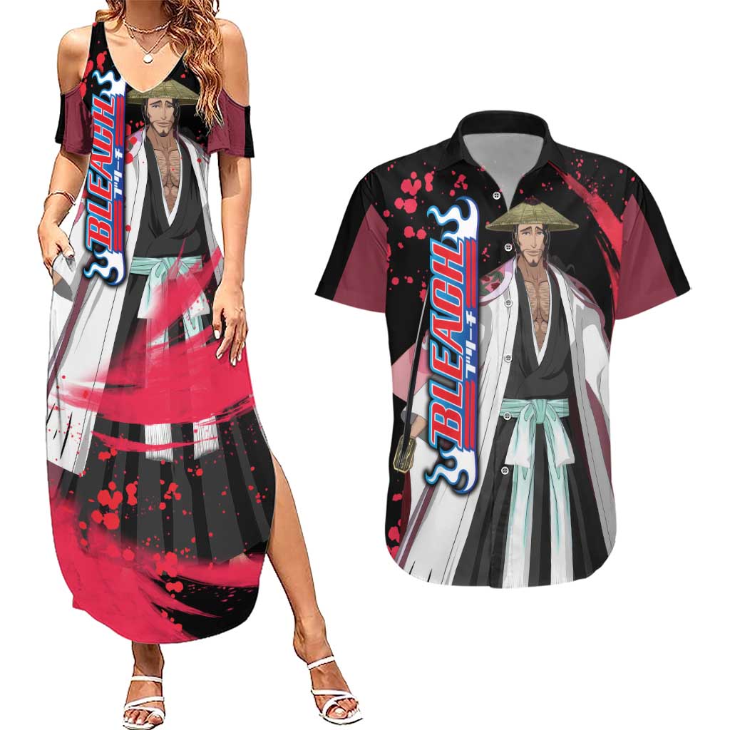 Shunsui Kyoraku - Bleach Couples Matching Summer Maxi Dress and Hawaiian Shirt Anime Style